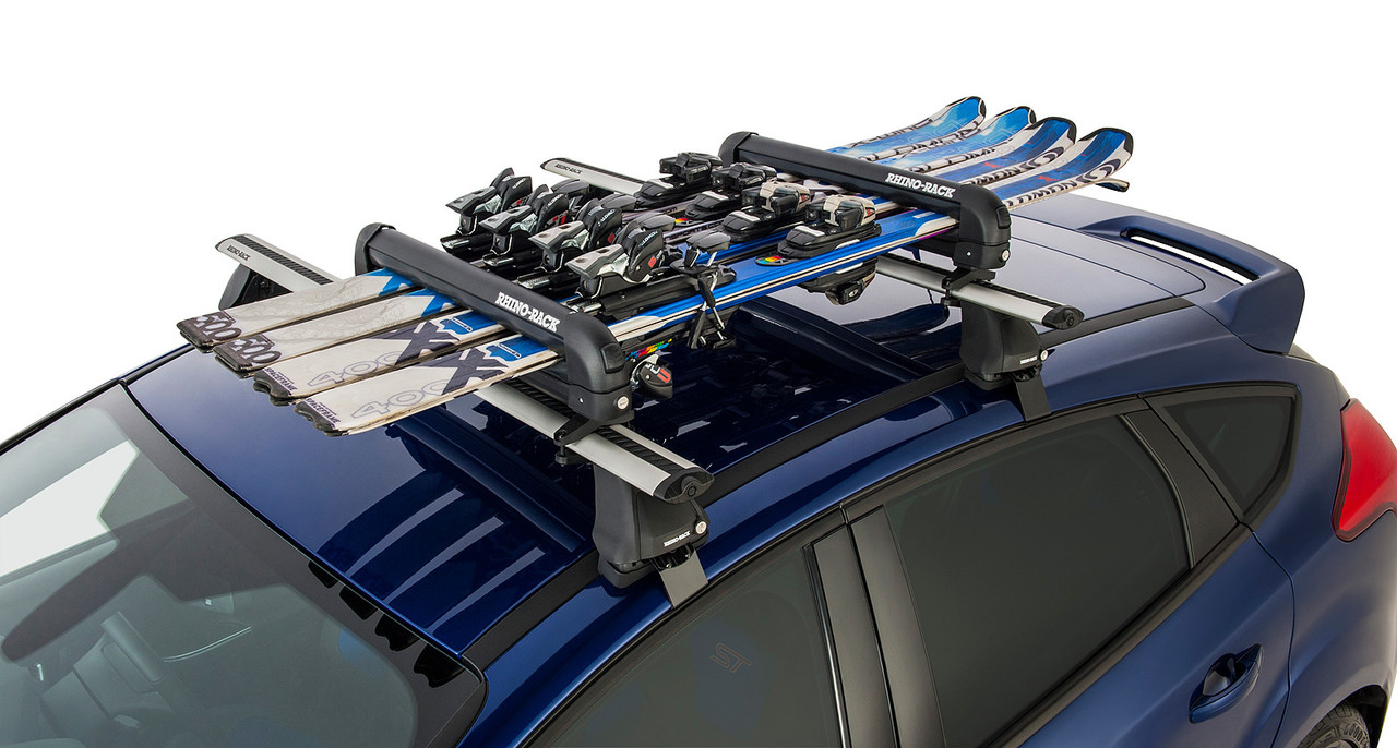 Roof-mounted ski rack