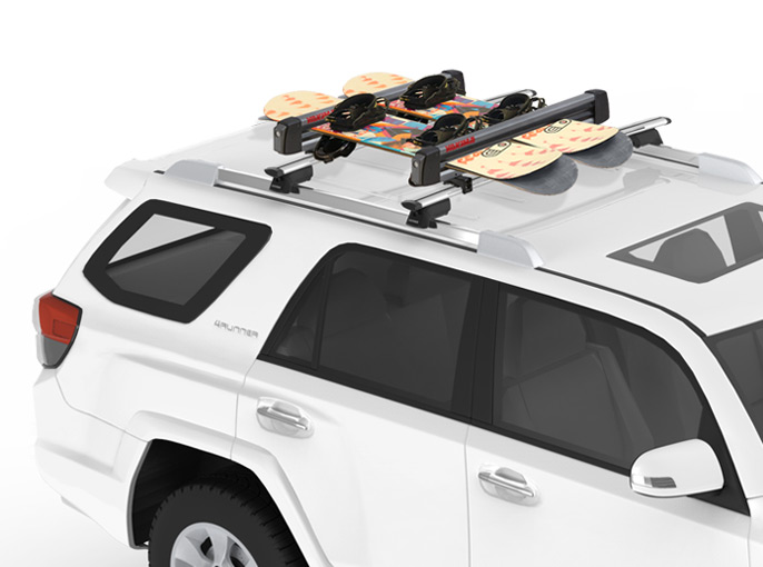 Roof snowboard rack